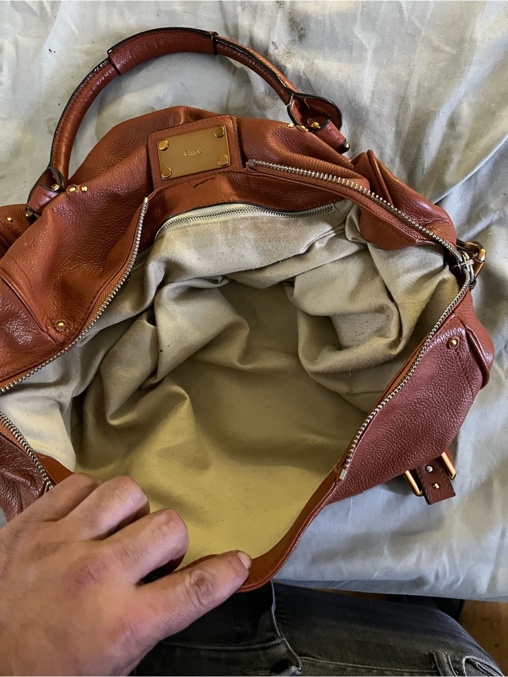 Chloe purses Teal and Brown Leather Shoulder Bag Set with Gold Hardware - Picture 12 of 12